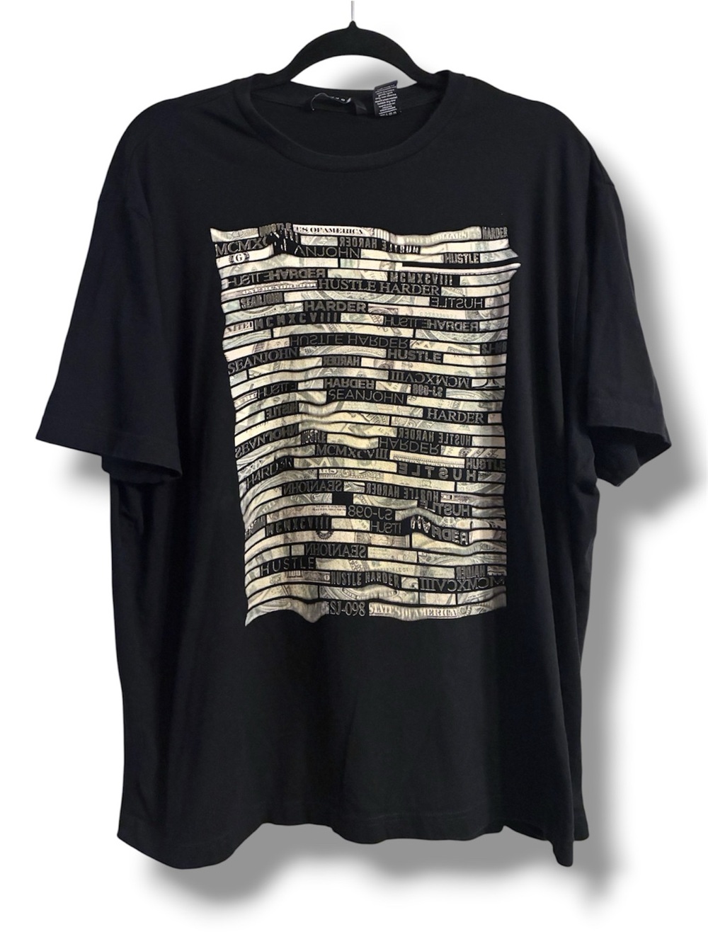 🔥 Sean John Men’s 2XL Black Hustle Harder Graphic T-Shirt